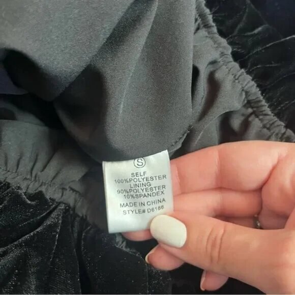 Fashion Nova Always Bubble Velvet Micro Mini Dress - Black Size S - Picture 9 of 9